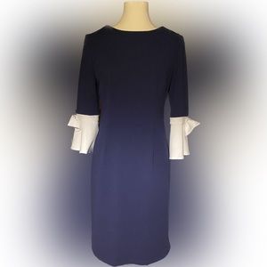 Navy bell sleeve dress